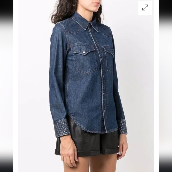 Zadig Voltaire Thelma Western Denim Shirt Size Medium - Picture 2 of 12